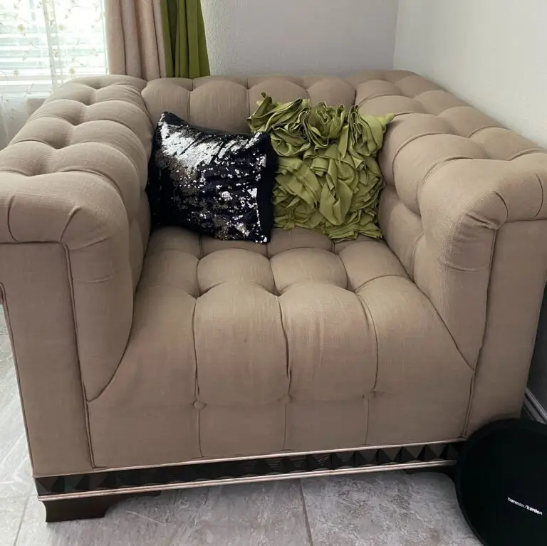 tufted arm chair before